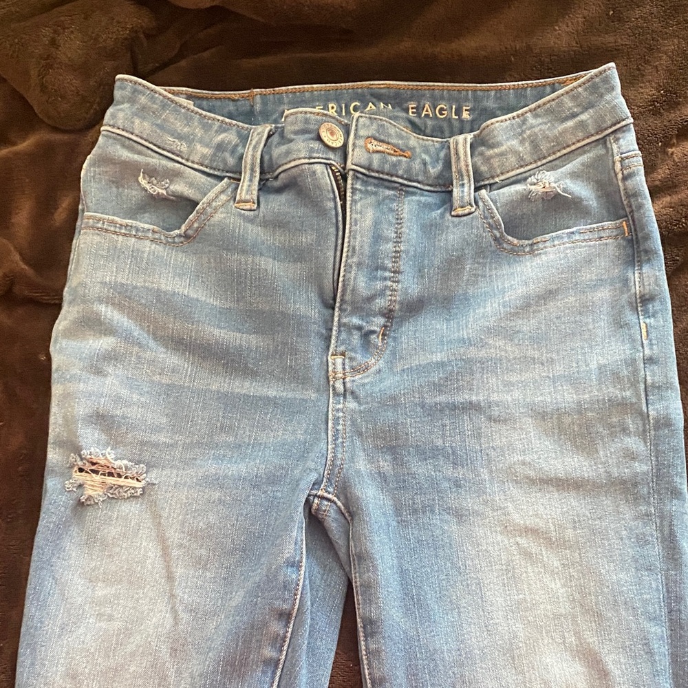 American Eagle Outfitters Women's Light Blue Skinny Jeans